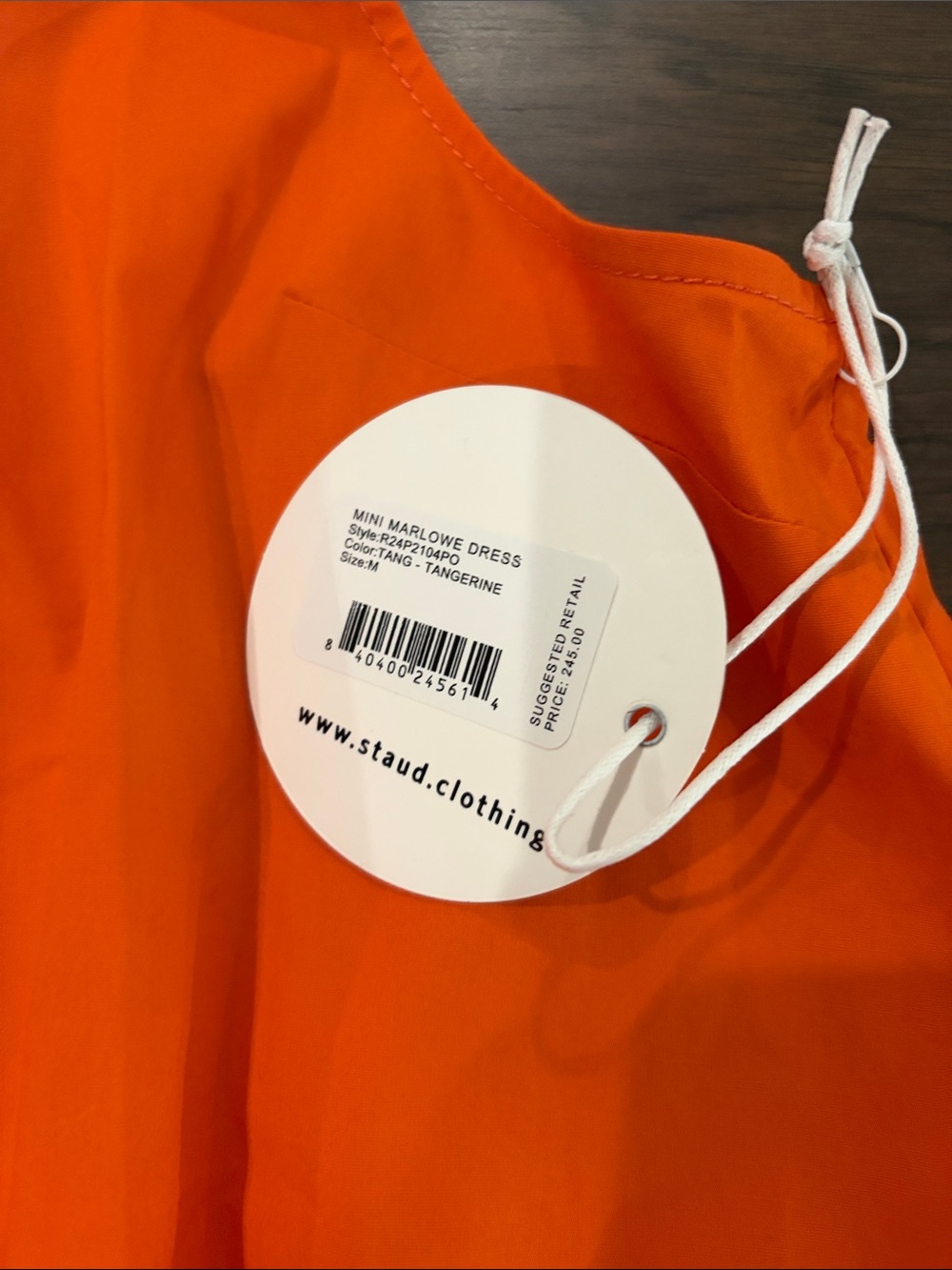 New With Tags Staud Mini Marlowe Dress Sz M - Picture 10 of 14